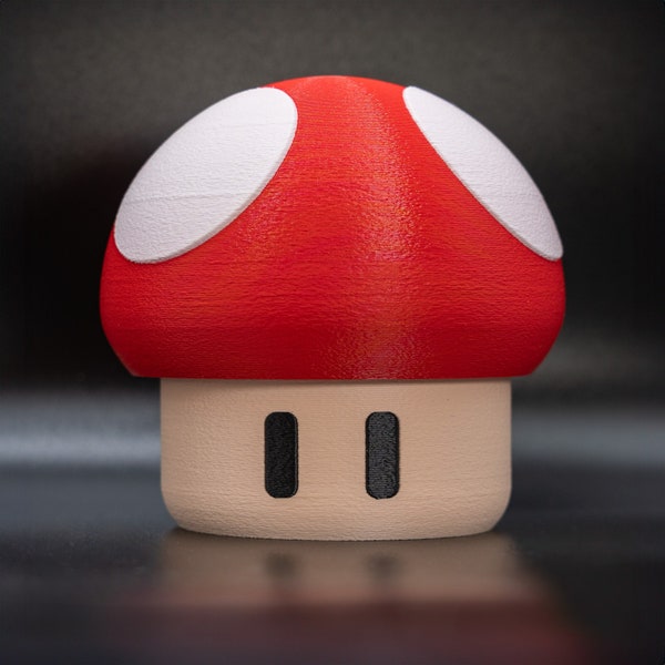 Super Mushroom Secret Storage - 3D Printed Screw Top Lid / Unique Mario-Inspired Stash Container for Gifts, Gadgets, and Treasures