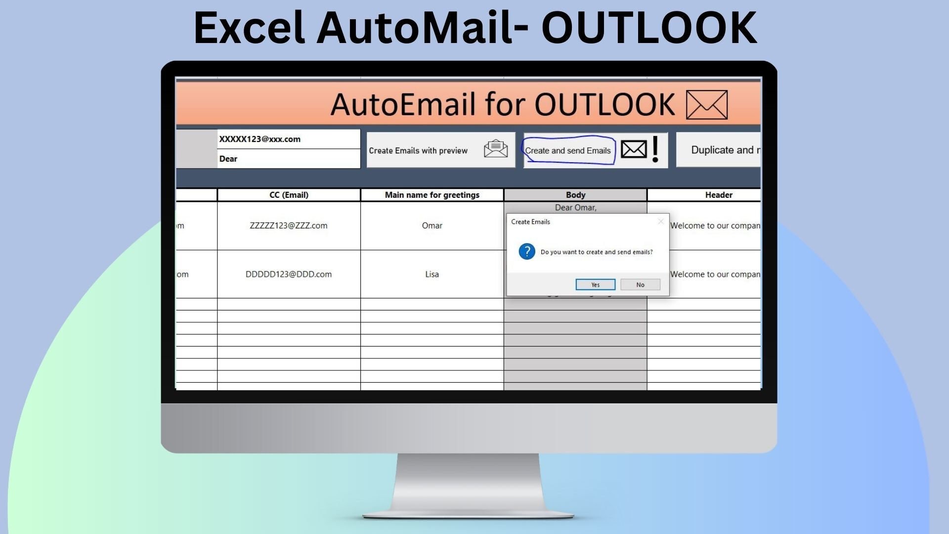 Auto Email Sender - Excel Template - Etsy