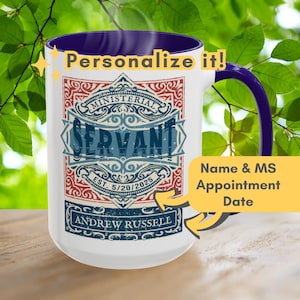 JW Ministerial Servant Keepsake Coffee Mug Gift for JW Brothers; Distressed Vintage Design; JW.org Kingdom Ministry School Appreciation Gift