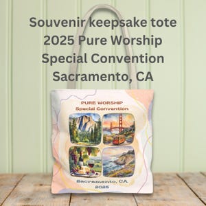 2025 Special Convention Sacramento Pure Worship; JW gifts tote bag gift for sisters; Delegate gifts for sisters; JW Convention Travel Bag