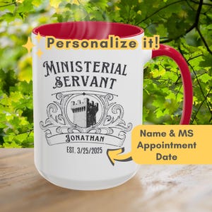JW Ministerial Servant Gift Keepsake Coffee Mug for JW Brothers; Distressed Vintage Design; JW.org Kingdom Ministry School Appreciation Gift