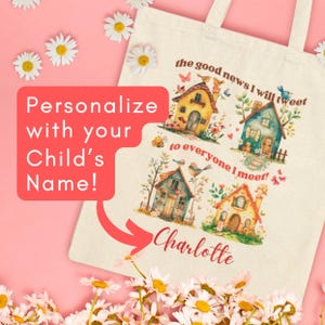 JW Kids Personalized Tote Bag; Custom Name Field Service Canvas Bag; JW Ministry Supplies for our little ones; Fun JW ministry gift ideas