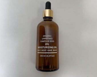 Huile de camélia biologique pour le visage, les cheveux et le corps, 100 % pure, pressée à froid, 100 ml, 50 ml