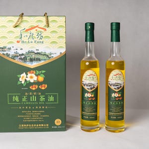 Organic Cold-Pressed Camellia Seed Oil, 100% Pure Natural, Unrefined, Extra Virgin, 500mlx2, pk of 2