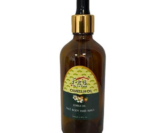 Aceite de camelia orgánico para rostro, cabello y cuerpo. Hidratante 100 % puro, prensado en frío, 100 ml y 50 ml.