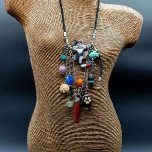 Cat pendant on the neck. Cat lover. Necklace. Decoration on the neck with cats. Gift for a loved one Gift for her . Neck decoration.