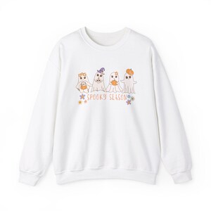 Spooky Season - Bluza z okrągłym dekoltem, Temat Halloween, Sezon dyni, Bluza unisex, Codzienny ubiór, Codzienny strój, Sweter na Halloween