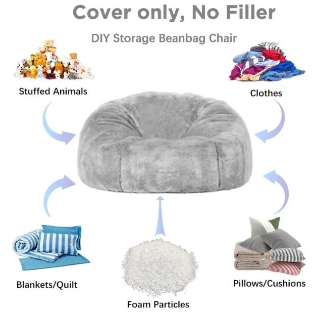Large Bean Bag Chair for Bedroom Living Room Dorm Room Large Oversized Bean Bag Filler Material