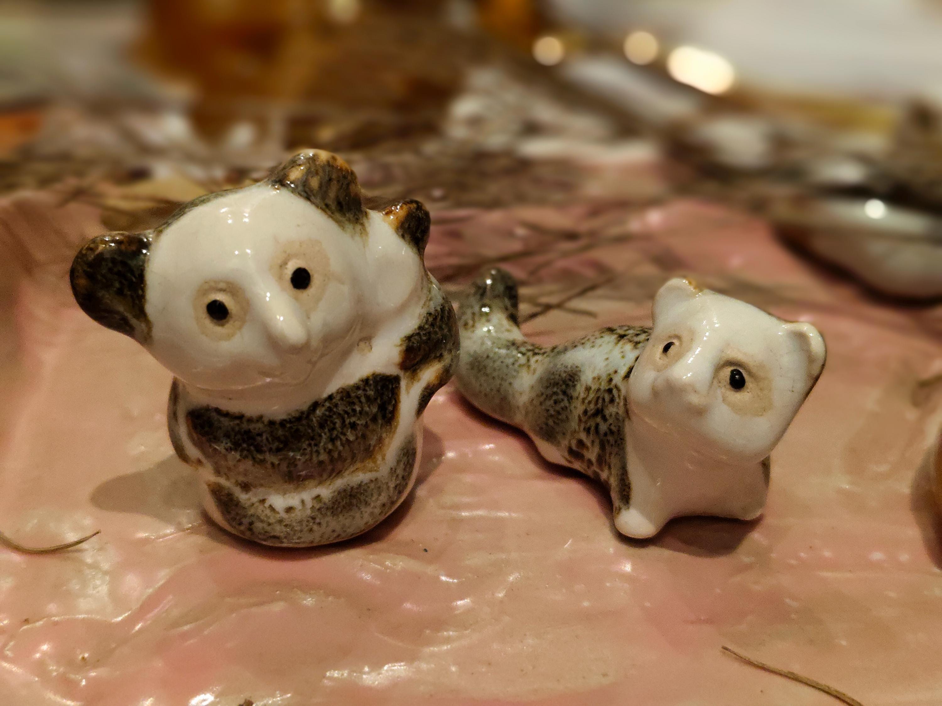 手作り陶器製ミニチュア動物置物：コレクター向けペットアート - Etsy 日本
