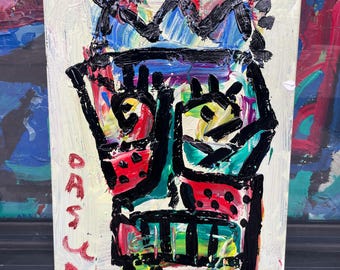 30x40 Original Graffiti Painting: Abstract Pop Street Art on Canvas