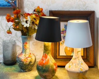 手作り陶器の花瓶ランプ：ワイヤレスUSB充電式ランプシェード - Etsy 日本
