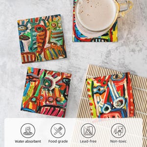 Art Coasters Set: Graffiti Painting Drink Coasters
