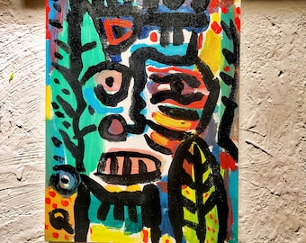 Original Surreal Oil Painting: Abstract Male Portrait Art