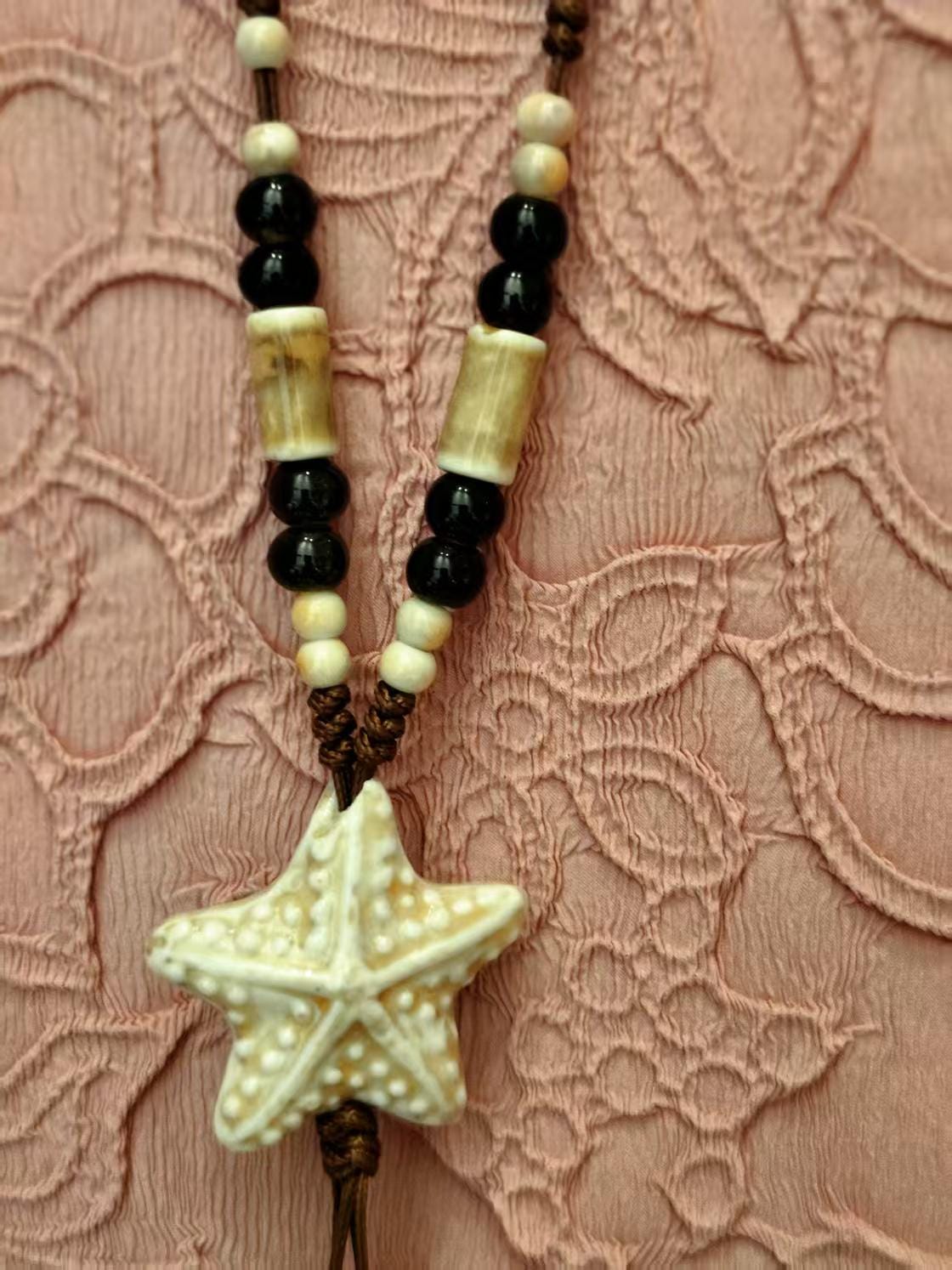 Collana Lunga Bohémien In Ceramica – Perline Colorate, Stile Hippie, Regalo Estivo Per Donna - 3
