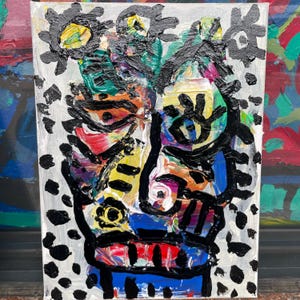 Original Graffiti Painting: Abstract Pop Street Art on Canvas (30x40)
