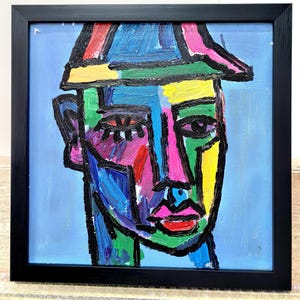 Brooding Man,Oil Painting Hand Painted Abstract Art Wall Decor,Canvas Wall Art Living Room Bedroom Home Decor,Pop art,Wall Art Decor