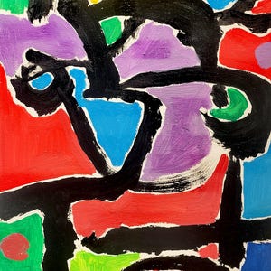 Hand Painted Abstract Oil Painting: Framed Canvas Wall Art