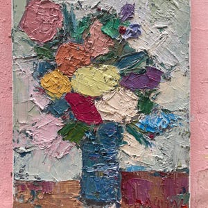 Impasto Floral Oil Painting: Original Wall Art by DASUN
