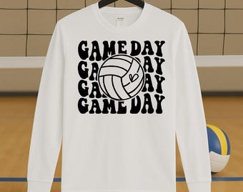 Volleyball Game Day Graphic Long Sleeve T-Shirt