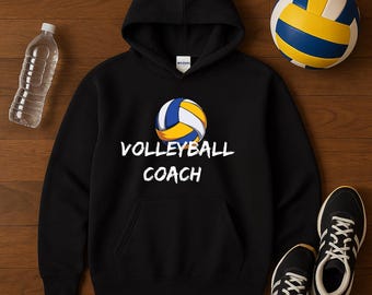 Sweat à capuche dessin animé entraîneur de volley-ball | Vêtements de sport unisexe