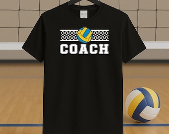 -shirt d'entraîneur de volley-ball | Cadeau sport pour entraîneur