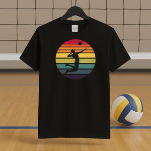 Volleyball Retro Silhouette Spike Short-Sleeve Unisex T-Shirt, Volleyball Merch, Volleyball Shirt, Spike, Volleyball Gift, Volleyball Player