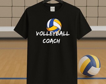 Hand gezeichnetes Volleyschuss-Trainer-T-Shirt | Geschenk für Coaches