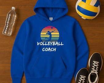 Sweat à capuche pour entraîneur de volley-ball | Cadeau de vêtements de sport rétro