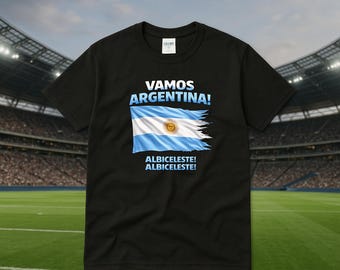Argentina Soccer T-Shirt | Albiceleste Flag, Vamos Argentina