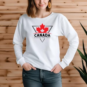 Canada sterk en gratis shirt met lange mouwen | Esdoornblad, Canadian Pride