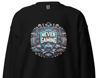 Never Stop Gaming Sweatshirt | Unisex Gamer Crewneck