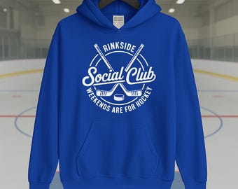 Sudadera con capucha para padres de hockey del Club Social Rinkside / Sudadera acogedora para familias de hockey