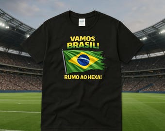 Brazil Soccer Fan T-Shirt | Vamos Brasil Flag Tee