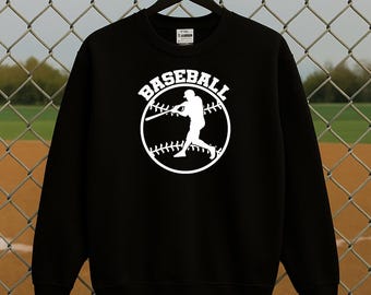 Sweat-shirt silhouette joueur de baseball | Vêtements pour fans de sport