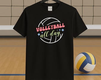 Beachvolleyball ganztägig Grafik-T-Shirt | T-Shirt aus 100% Baumwolle