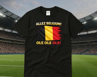 Belgium Soccer Fan T-Shirt | Allez Belgium Flag Tee