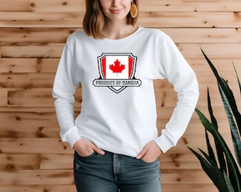 Chemise à manches longues Canada drôle, t-shirt feuille d'érable Canadian Pride