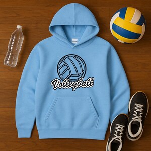 Volleyball Cartoon Unisex Hoodie I Volleyball Hoodie for Players | Cozy Volleyball Graphic Sweatshirt | Perfect Gift for Volleyball Fans