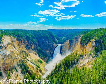 Lower Yellowstone waterfall photography print, Landscape Wall art, Wall art decor, Landscape photography, Yellowstone