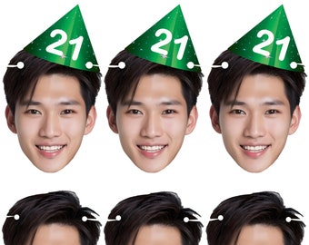 21th Birthday 40 Custom Photo Face Garland Banner Cutout Party Decorations Personalized 21st 18th 25th 30th Officially 21 Him Her Man Woman