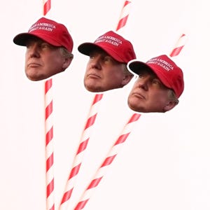 Donald Trump Drink Straws MAGA Presidential Election , Make America Great Again Debate Party with custom face cutouts ready to ship July 4th