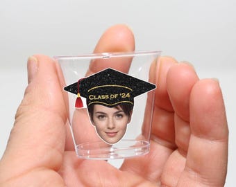 Vasos de chupito con foto de graduación personalizados, regalos de fiesta de la clase 2026-2027, celebración de graduación personalizada