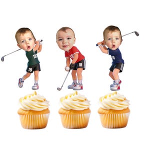 Par-Tee Time Geburtstagsparty Set - Girlande, Girlande, Cake Topper, Konfetti & Strohhalme - Hole in One - Golfer Geburtstagsgesicht