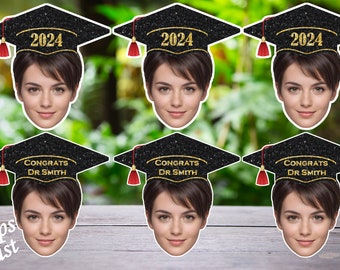 Doppelseite Foto Gesicht Kopf Bunting Glitter Angepasste Klasse von 2026 Graduierung Banner Kundenspezifische personalisierte Garland Grad Decor Party Kulisse