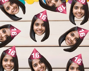 2" Custom Photo Table 200 Confetti 16th Birthday Custom Face Cutout Party Decorations Personalized 21st 13th 20th 10th For Women Him Her