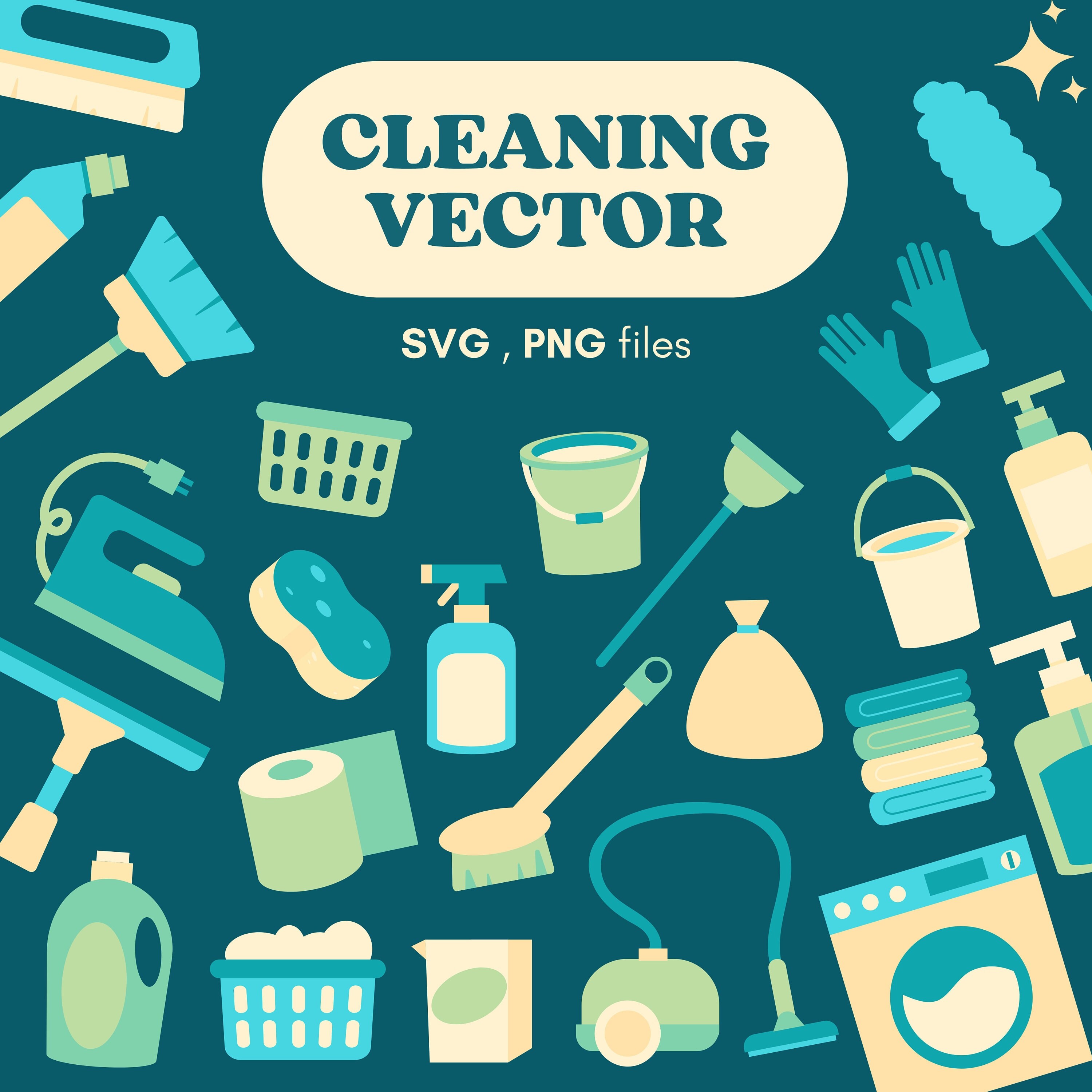 Maid Mop Clean Cleaning Tool Floor Broom Bucket Stick Pail Wipe Scrub Sweep  Polish Wet Household .SVG .PNG Clipart Vector Cricut Cut Cutting 