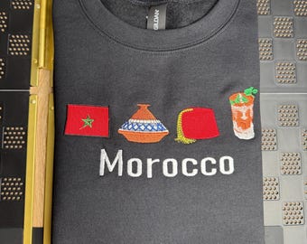 Morocco Embroidered Sweatshirt | Cultural Icons Crewneck