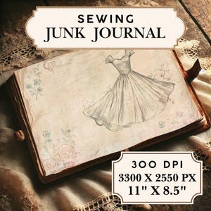 Robe vintage, motif, pages de journal indésirable, papiers imprimables tachés de thé, illustrations de mode anciennes, kit de journal indésirable, papier de scrapbooking