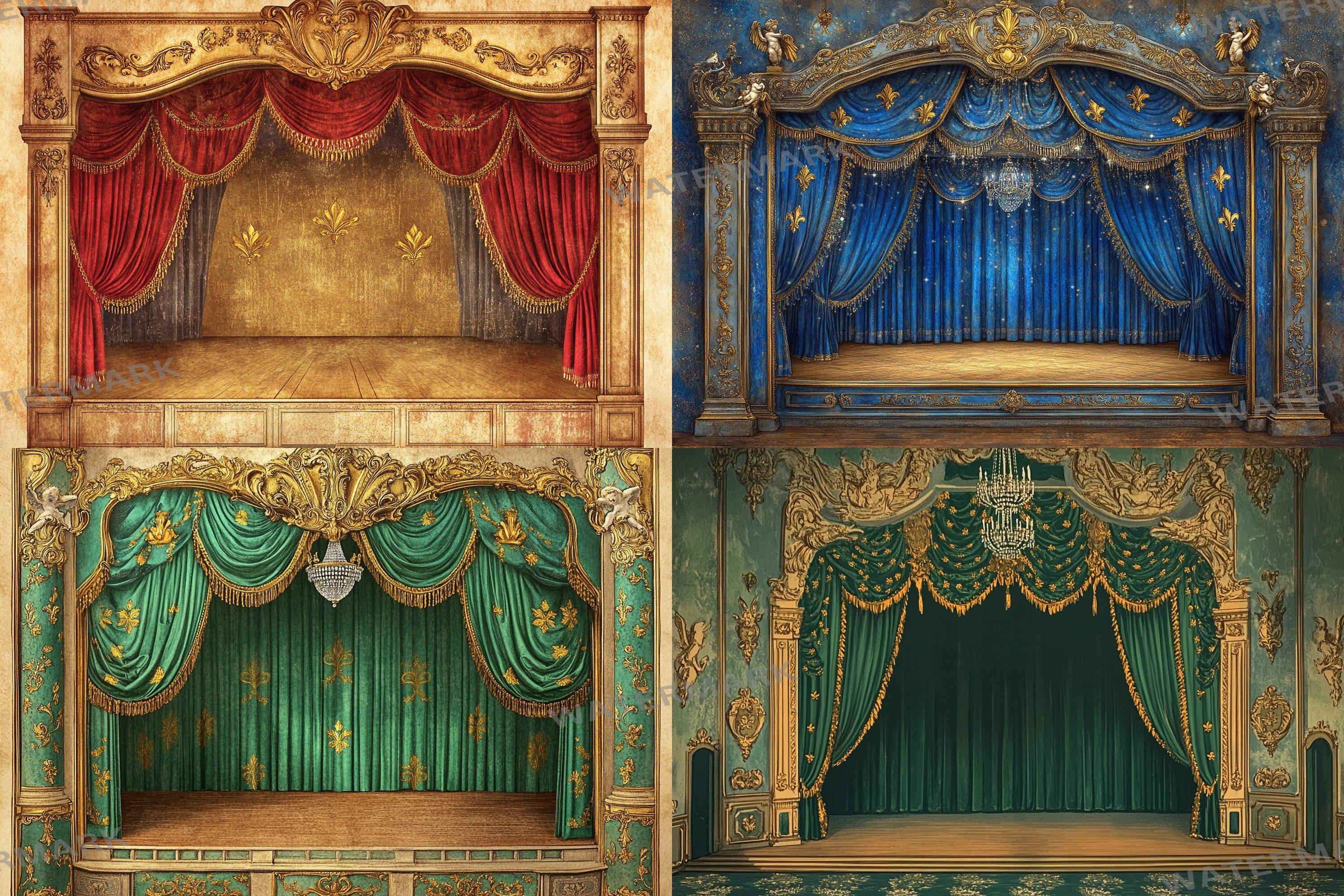 Baroque Theater Printable Papers – 25 Elegant 11