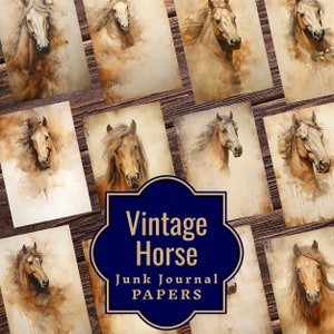 Vintage Horse Junk Journal Papers - Horse Ephemera - Pagine equine stampabili - Pagine sui cavalli - Pagine del diario sui cavalli